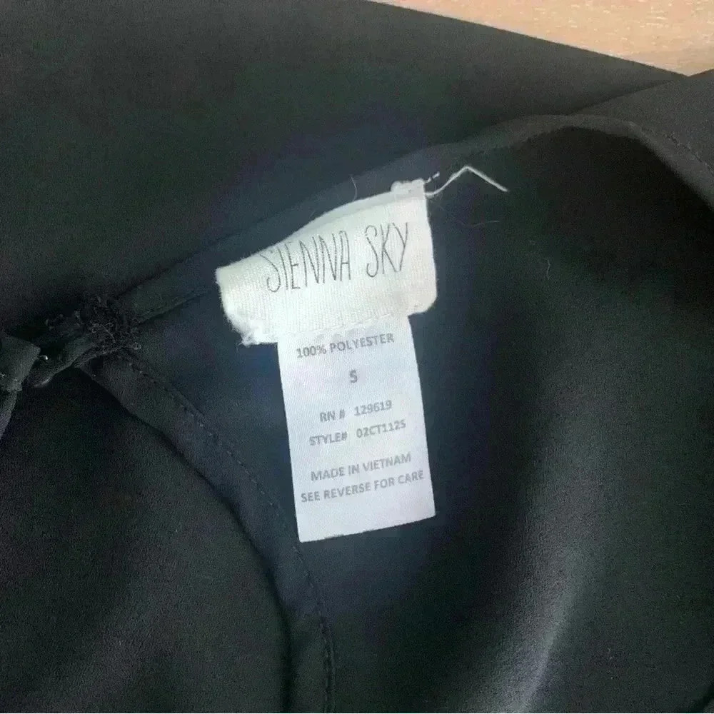Sienna Sky black front knit chiffon blouse - Picture 4 of 4